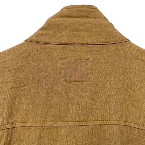 OLD NAVY Womens Utility Jacket Size Medium Brown Linen Blend Casual Zip Front - Picture 7 of 10